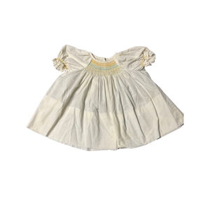 Girl Vintage Hand Smocked Dress White